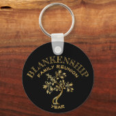 Custom Family Reunion Black Gold Tree Sleutelhange Sleutelhanger (Voorkant)