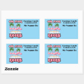 Custom Family Reunion Flamingo's onze kudde rotsen Rechthoekige Sticker (Vel)