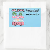 Custom Family Reunion Flamingo's onze kudde rotsen Rechthoekige Sticker (Tas)