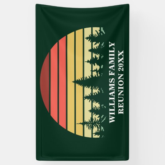 Custom Family Reunion Forest Sunset Green Trees Spandoek (Verticaal)