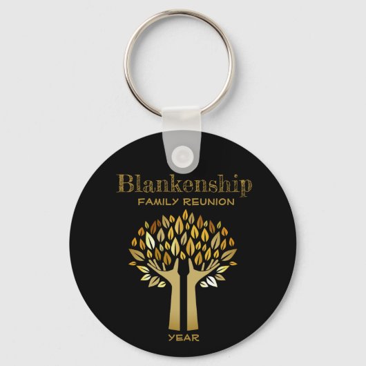 Custom Family Reunion Hands Up Tree Leaf Sleutelha Sleutelhanger (Voorkant)