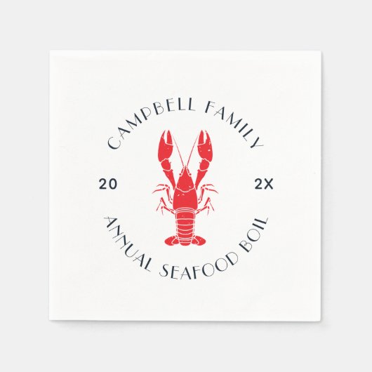 Custom Family Reunion Lobster Boil Summer Servet (Voorkant)