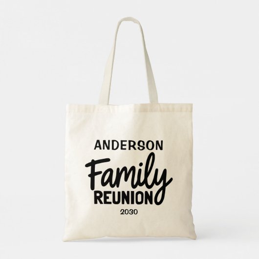 Custom Family Reunion Name & Date Modern Script Tote Bag (Achterkant)