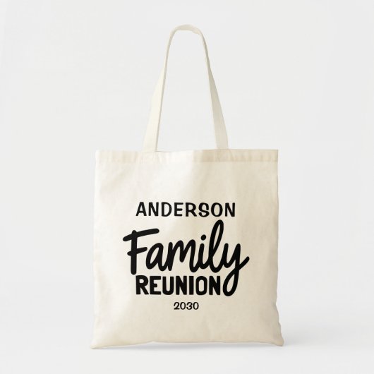 Custom Family Reunion Name & Date Modern Script Tote Bag (Voorkant)
