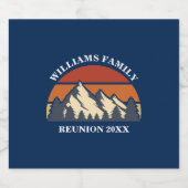 Custom Family Reunion Party Blue Mountain Sunset Bier Etiket (Enkel label)