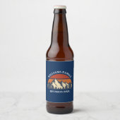 Custom Family Reunion Party Blue Mountain Sunset Bier Etiket (Voorkant)