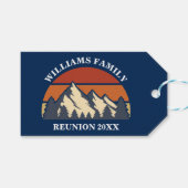 Custom Family Reunion Party Blue Mountain Sunset Cadeaulabel (Voorkant (Horizontaal))