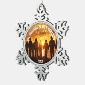 Custom Family Reunion Photo 2025 Tin Sneeuwvlok Ornament (Rechts)