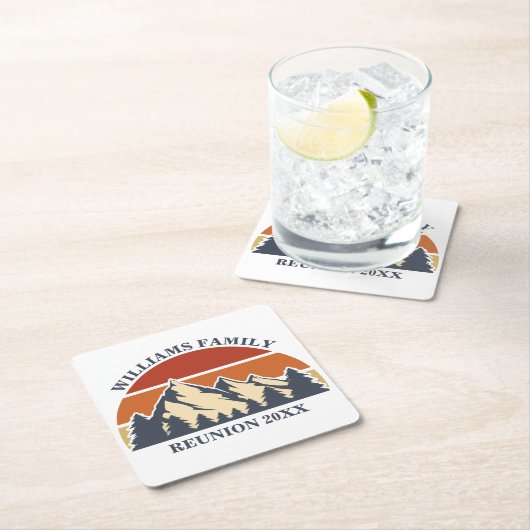 Custom Family Reunion Road Sunset Mountain Party Kartonnen Onderzetters (Insitu)