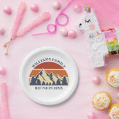 Custom Family Reunion Road Sunset Mountain Party Papieren Bordje (Feest)