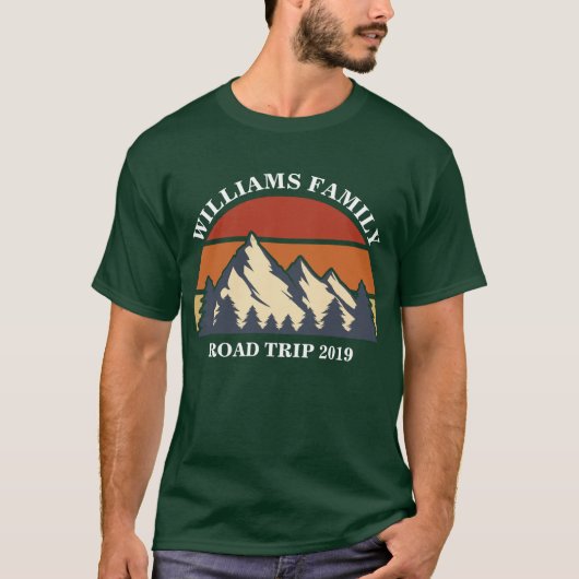 Custom Family Reunion Road Trip Mountain Sunset T-shirt (Voorkant)