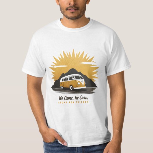 Custom Family Reunion Road Trip Mountain Sunset Te T-shirt (Voorkant)