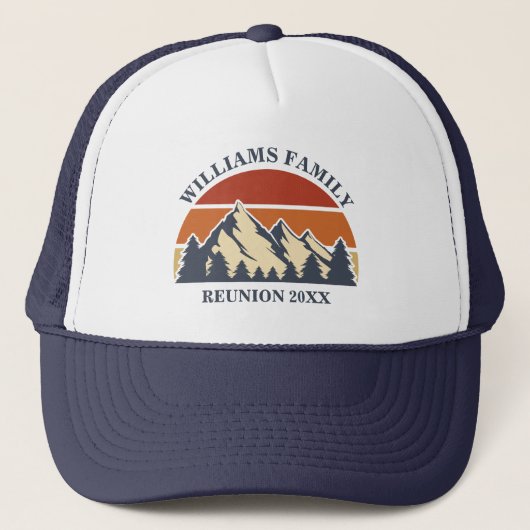 Custom Family Reunion Road Trip Mountain Sunset Trucker Pet (Voorkant)