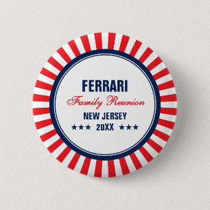 Custom Family Reunion Rood Wit Blauw Button