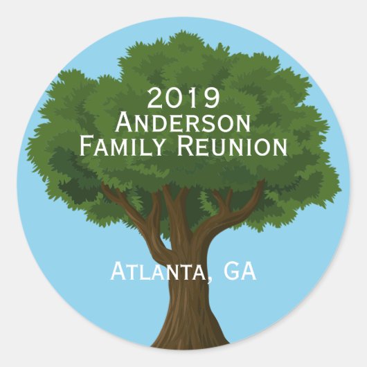 Custom Family Reunion Souvenir Ronde Sticker (Voorkant)