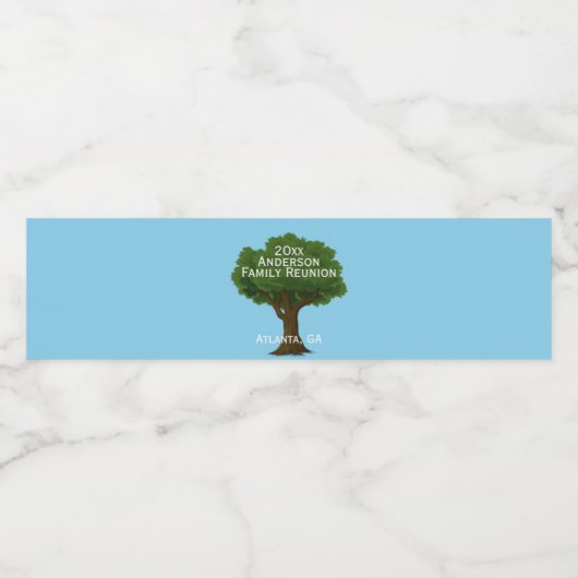 Custom Family Reunion Souvenir Waterfles Etiket (Enkel label)