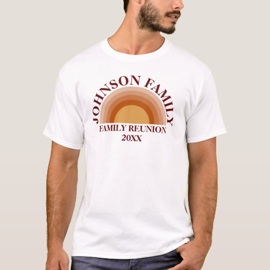 Custom Family Reunion Sun Rainbow T-shirt (Voorkant)