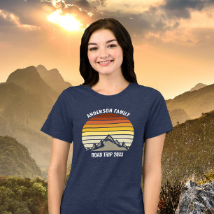 Custom Family Reunion Sunset Road Trip Vrouwen Tri-Blend Shirt