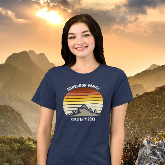 Custom Family Reunion Sunset Road Trip Vrouwen Tri-Blend Shirt