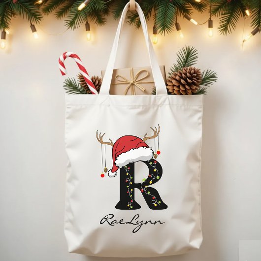 Custom Family Santa Christmas Bag for Bulk Gifts Tote Bag