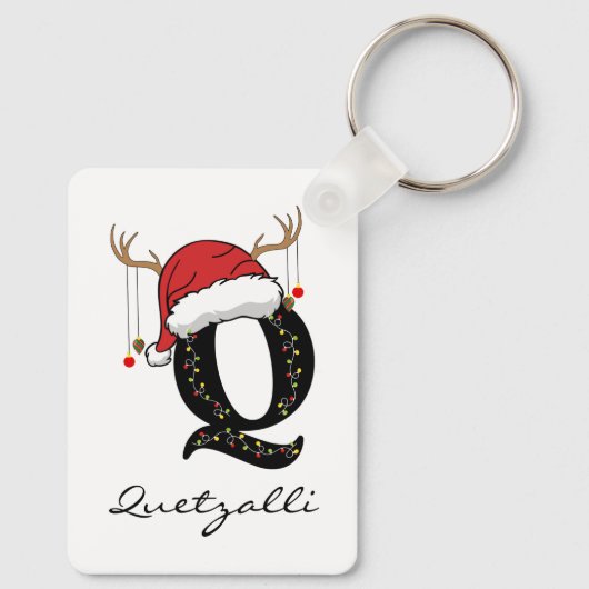 Custom Family Santa Claus Keychain for Mom and Dad (Achterkant)