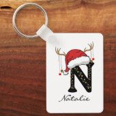 Custom Family Santa Holiday Keychain for Him & Her (Voorkant)