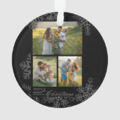 Custom FAMILY Script One Photo Keepsake Ceramic Ba Ornament (achterkant)