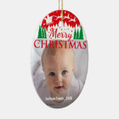 Custom FAMILY Script One Photo Keepsake Keramisch Ornament (Rechts)