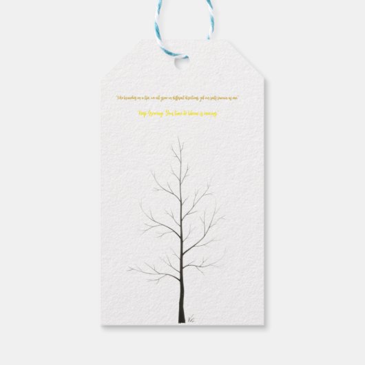 Custom Family Tree: Elegant Minimalist Art Cadeaulabel (Achterkant)