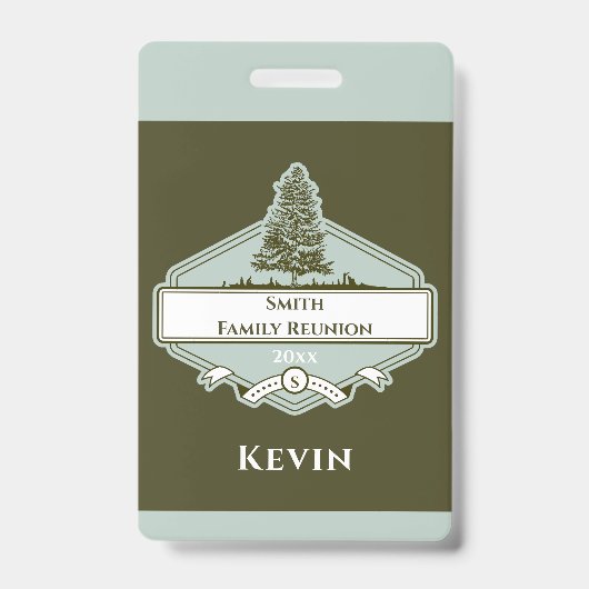 Custom Family Tree Logo Reunion Name Badge (Voorzijde)