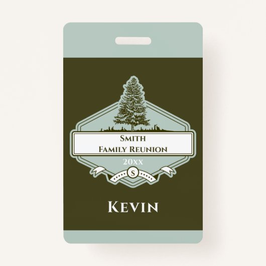 Custom Family Tree Logo Reunion Name Badge (Voorkant)