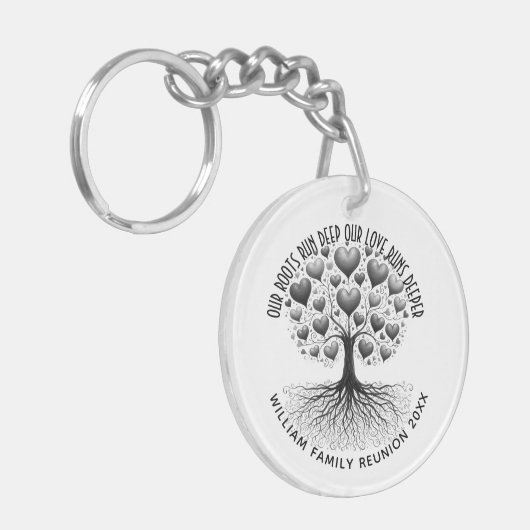 Custom family tree reunion  sleutelhanger (Voorkant Links)