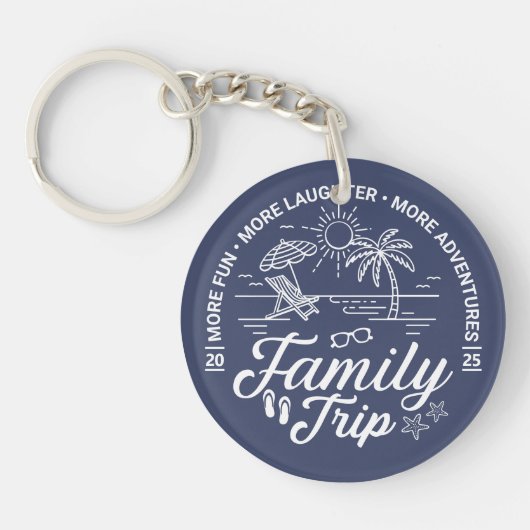 Custom Family Trip Groep Matching Beach Vakantie Sleutelhanger (Voorkant)