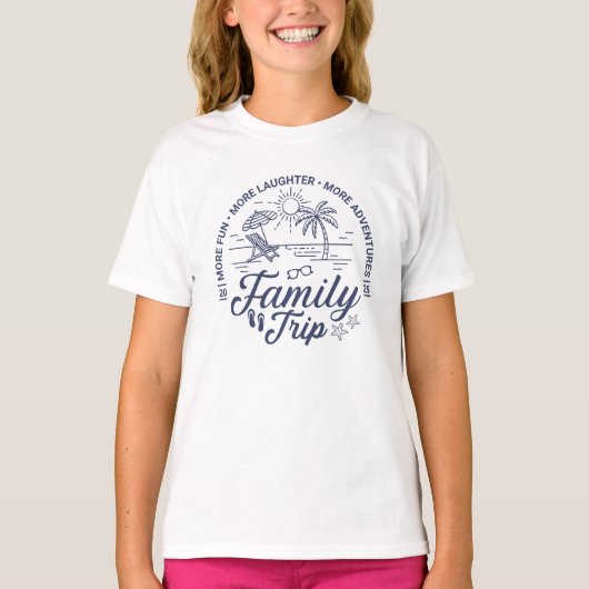 Custom Family Trip Groep Matching Beach Vakantie T-shirt (Voorkant)