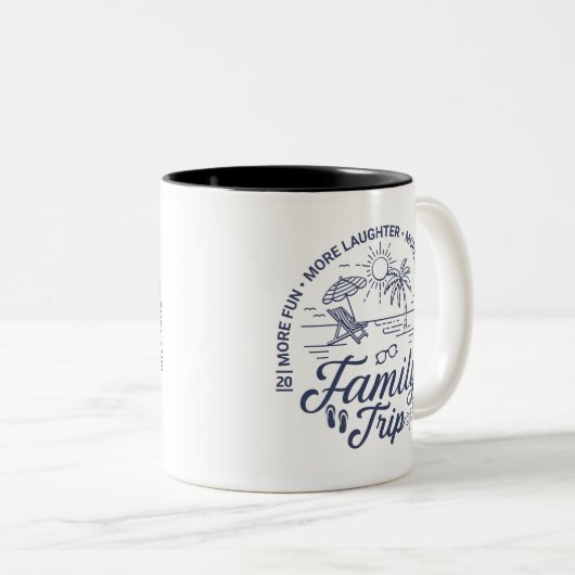Custom Family Trip Groep Matching Beach Vakantie Tweekleurige Koffiemok (Voorkant rechts)