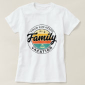 Custom Family Vacation; Retro Summer City Badge T-shirt (Design voorkant)