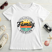 Custom Family Vacation; Retro Summer City Badge T-shirt