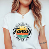 Custom Family Vacation; Retro Summer City Badge T-shirt