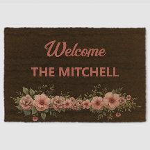 Custom Family Welkom Deurmat – Bloemen