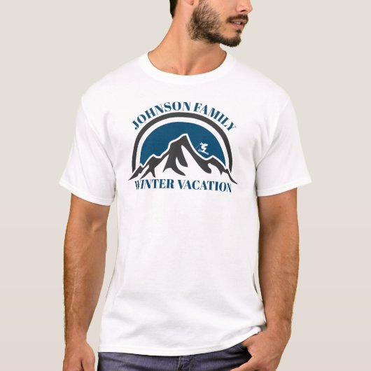 Custom Family Winter Vacation T-Shirt (Voorkant)
