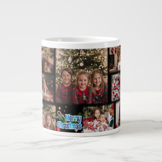 Custom Family Xmas Gift Mug Grote Koffiekop (Voorkant)