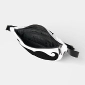 Custom fanny pack tas met grappige zwarte snor (Open)