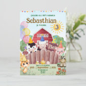 Custom Farm Animals Birthday Party Invitation Save The Date (Staand voorkant)