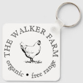 Custom Farm Business Promotional Logo  Sleutelhanger (Achterkant)