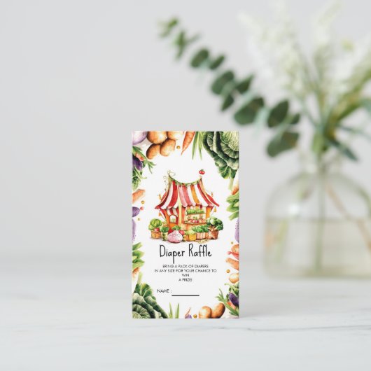 Custom Farmer's Market Baby shower Informatiekaartje (Staand voorkant)