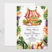 Custom Farmer's Market Baby shower Kaart (Voorkant / Achterkant)