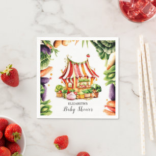 Custom Farmer's Market Baby shower Papier Servet