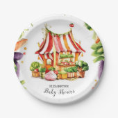 Custom Farmer's Market Baby shower Papieren Bordje (Voorkant)