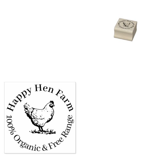 Custom Farmhouse Egg Stamp Rubberstempel (Gestempeld)