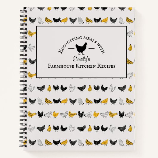 Custom Farmhouse Kitchen Chicken Recipe Notitieboek (Voorkant)